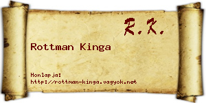Rottman Kinga névjegykártya